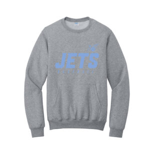 BPV Jets BB Unisex Core Fleece Crewneck Pocket Sweatshirt-Athletic Heather