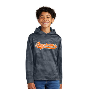 Barnstormers Rockers SB Sport-Tek Sport-Wick CamoHex YOUH Fleece Hooded Pullover-Dark Smoke Grey