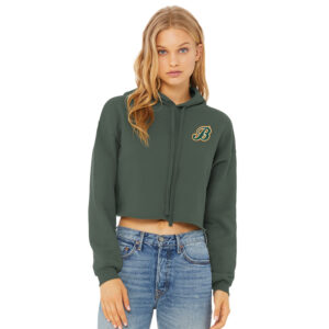 Barnstormers Rockers SB BELLA CANVAS Women’s Sponge Fleece Cropped Fleece Hoodie-Military Green