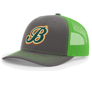 Barnstormers Rockers SB Richardson Pro Crown Mesh Back Adjustable back cap Split-Charcoal/Neon  Green