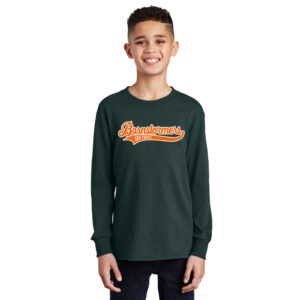 Barnstormers Rockers SB Youth Cotton Long Sleeve Tee-Dark Green