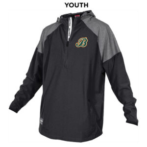 Barnstormers Rockers SB Rawlings YOUTH Rawlings Colorsync Long Sleeve 1/2 zip hooded  BP Jacket-Black