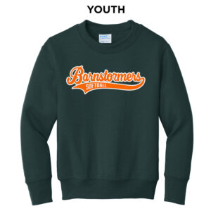 Barnstormers Rockers SB Youth Fleece Crewneck Sweatshirt-Dark Green