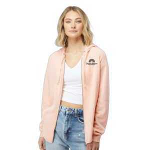 Beyond Behavior Women’s California Wave Wash Full-Zip Hooded Sweatshirt-Blush