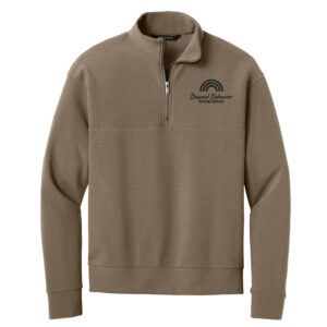 Beyond Behavior Mercer Mettle Men Linear Texture 1/4-Zip-Warm Taupe