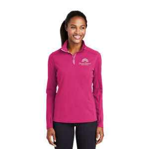 Beyond Behavior Sport-Tek Ladies Sport-Wick Textured 1/4-Zip Pullover-Pink Raspberry