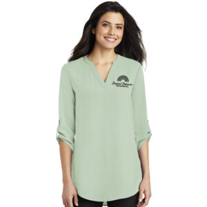 Beyond Behavior Port Authority Ladies 3/4-Sleeve Tunic Blouse-Misty Sage