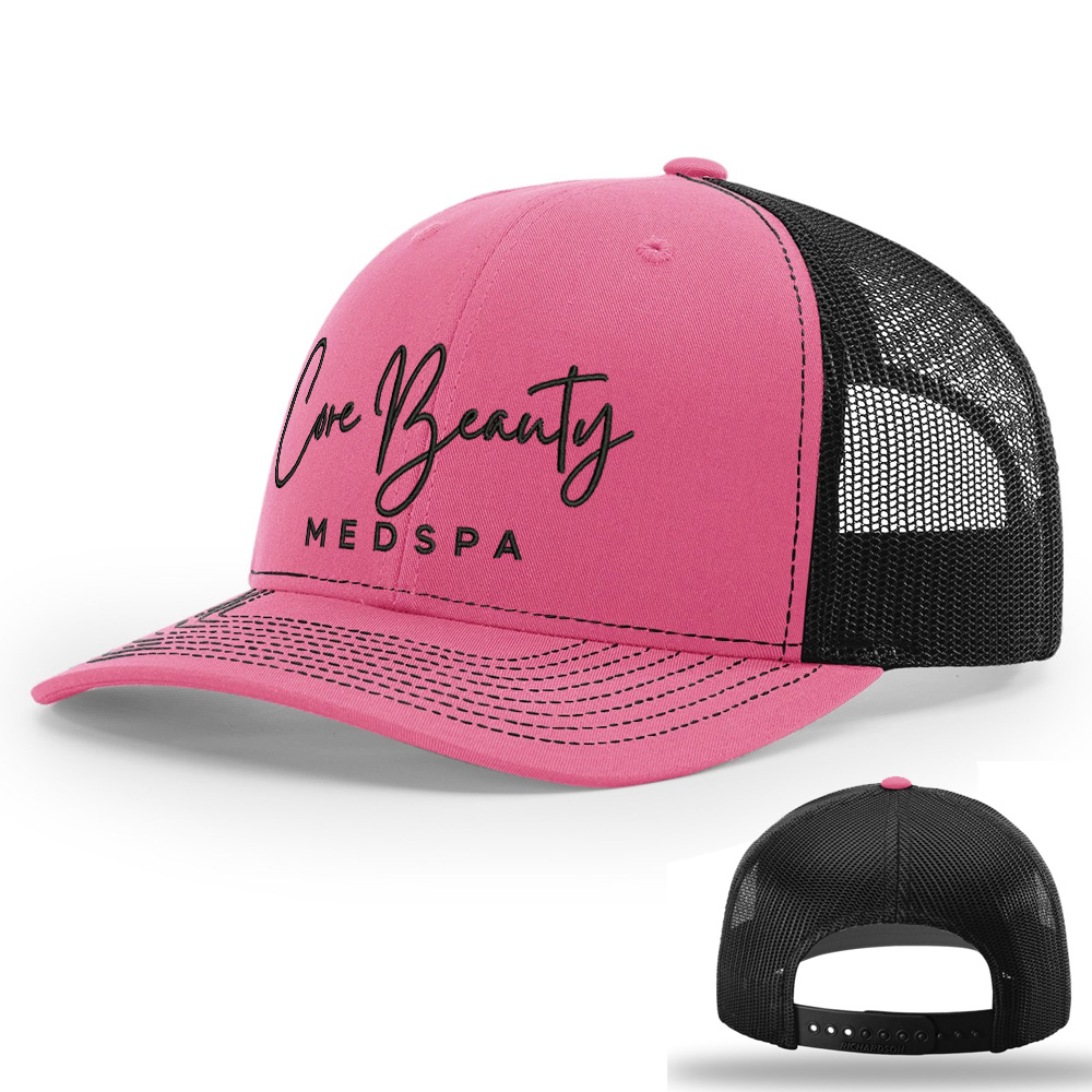 Core Beauty Richardson Pro Crown Mesh Back Adjustable back cap Split-Hot Pink/Black