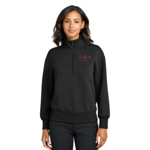 Core Beauty Mercer and Mettle Women’s Soft Spacer 1/4-Zip-Deep Black