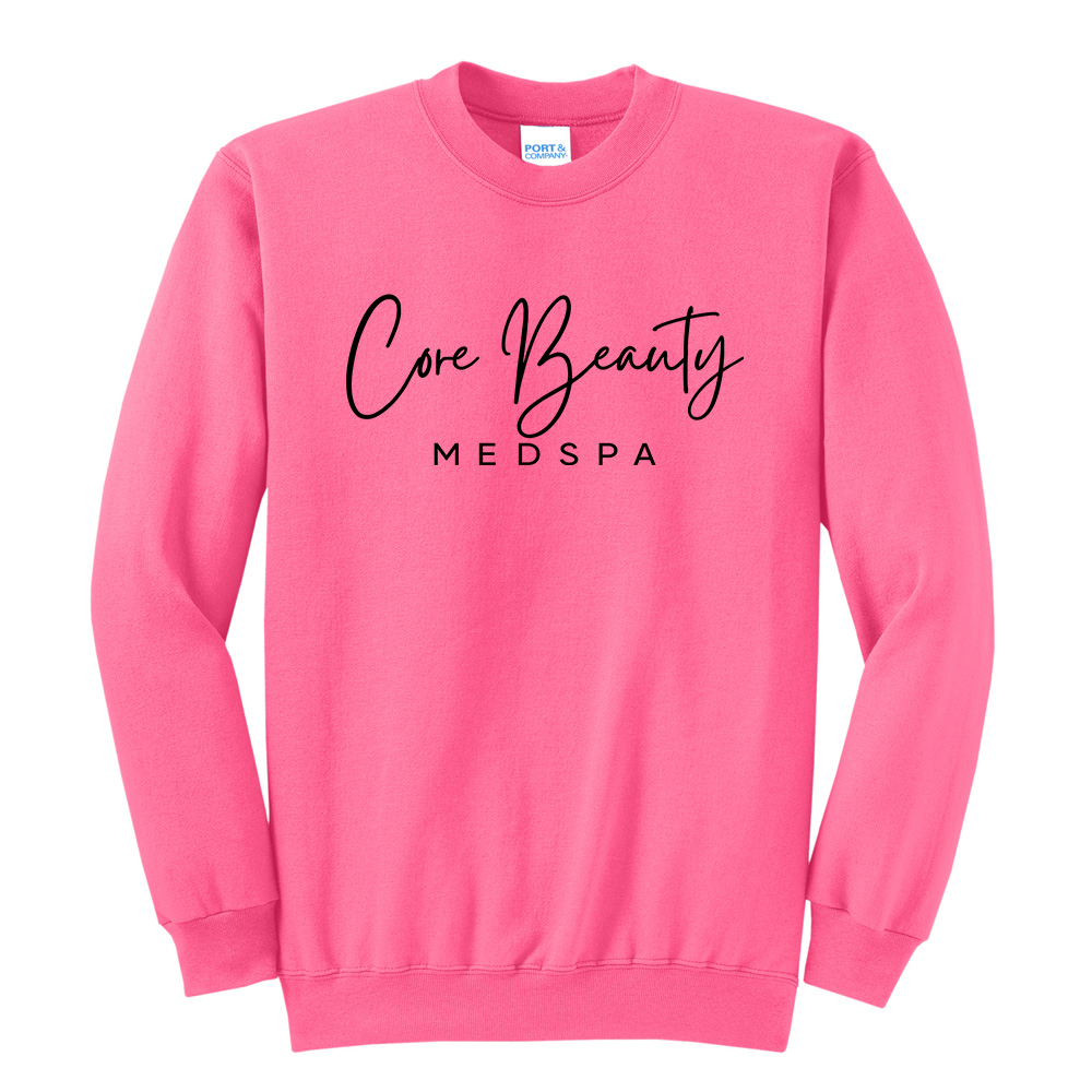 Core Beauty Unisex Fleece Crewneck Sweatshirt-Neon Pink