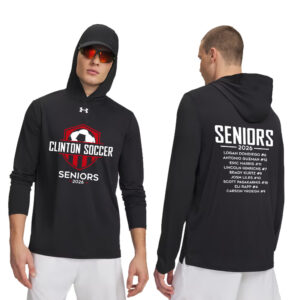 Clinton Boys Soccer Senior Under Armour Mens Team Vanish Performance Hoodie-Black