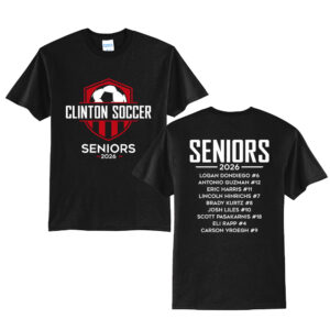 Clinton Boys Soccer Senior Unisex Short Sleeve Tee-Black