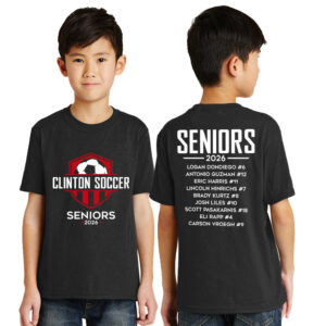 Clinton Boys Soccer Senior Youth Short Sleeve Tee-Black