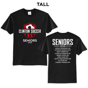 Clinton Boys Soccer Senior Tall Short Sleeve Tee-Black