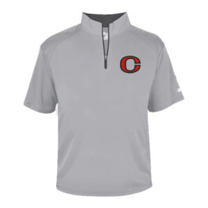 Clinton Badger B-Core short sleeve 1/4 zip performance pullover -Silver/Graphite