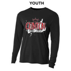 Clinton MS Youth Cooling Performance long sleeve Crew Tee-Black