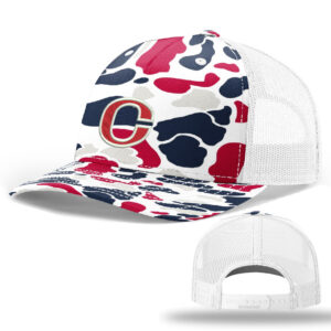 Clinton MS Richardson Printed Five PanelTrucker mesh snap back cap-Americana Duck Camo