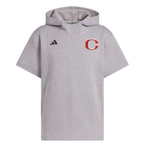 Clinton MS Adidas  Dugout NWV Short Sleeve Hoodie- Medium Grey Heather