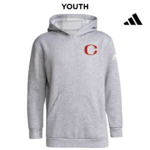 Clinton MS Adidas Youth Fleece Hooded Sweatshirt- Medium Grey Heather (YS, YM)