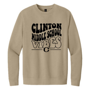 Clinton MS Unisex Ringspun Fleece Crewneck Sweatshirt-Desert Tan