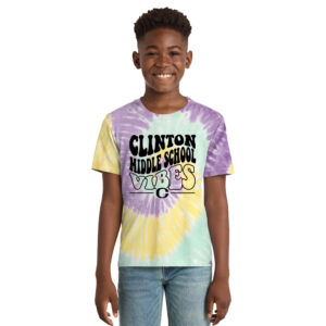 Clinton MS YOUTH Essential Tie-Dye Tee-Mint Rainbow