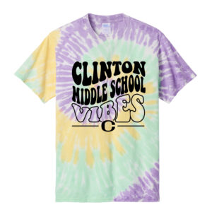 Clinton MS Unisex Essential Tie-Dye Tee-Mint Rainbow