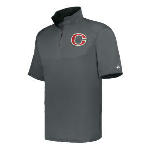 Clinton MS Badger B-Core short sleeve 1/4 zip performance pullover -Graphite/Black (L, XL, 2x)
