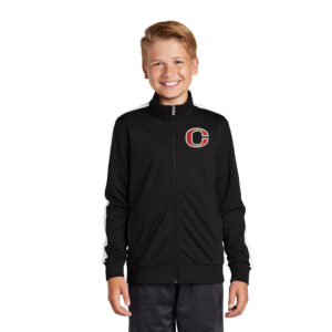 Clinton MS Sport-Tek  YOUTH Tricot Track Jacket-Black/White