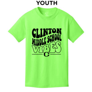Clinton MS Youth Short Sleeve Tee-Neon Green