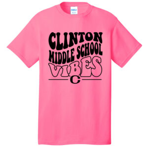 Clinton MS Unisex Short Sleeve Tee-Neon Pink