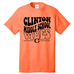 Clinton MS Unisex Short Sleeve Tee-Neon Orange
