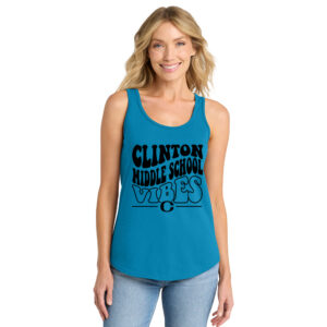 Clinton MS Port and Company Ladies Cotton Tank Top-Neon blue