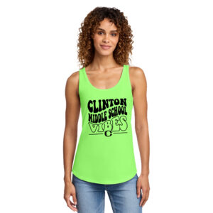 Clinton MS Port and Company Ladies Cotton Tank Top-Neon green