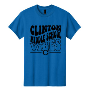 Clinton MS Unisex Short Sleeve Cotton Tee-Neon Blue
