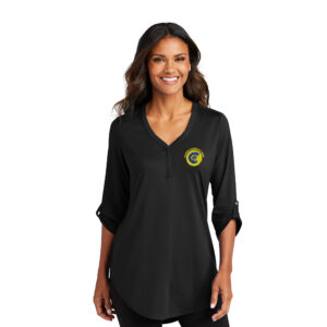 CNB Port Authority Ladies City Stretch 3/4-Sleeve Tunic-Black