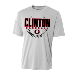 Clinton Baseball Adult Cooling Performance Tshirt-Silver