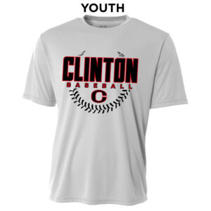 Clinton Baseball YOUTH Cooling Performance Tshirt-Silver