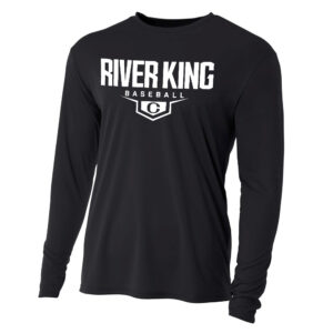 Clinton Baseball Adult Cooling Performance long sleeve Crew Tee-Black