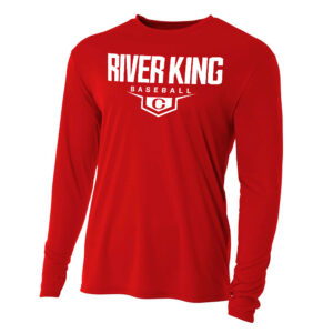 Clinton Baseball Adult Cooling Performance long sleeve Crew Tee-Scarlet