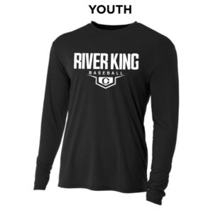 Clinton Baseball Youth Cooling Performance long sleeve Crew Tee-Black
