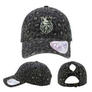 Clinton Baseball Infinity Her Women’s Garment-Washed Fashion Print Cap -Black Leopard