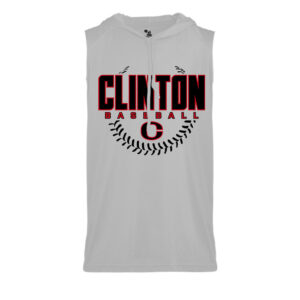 Clinton Baseball Badger B-Core Sleeveless Hood Tee Men-Silver