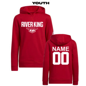 Clinton Baseball Adidas Youth Fleece Hooded Sweatshirt- Power Red (YS)