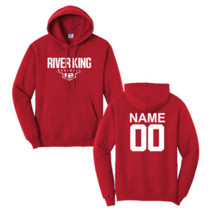 Clinton Baseball Unisex Classic Core weight Cozy Pullover Hooded Sweatshirt-Red