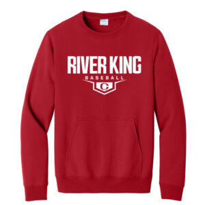 Clinton Baseball Unisex Core Fleece Crewneck Pocket Sweatshirt-Red