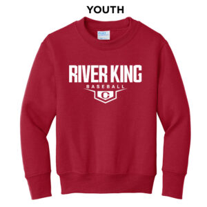Clinton Baseball Youth Fleece Crewneck Sweatshirt-Red