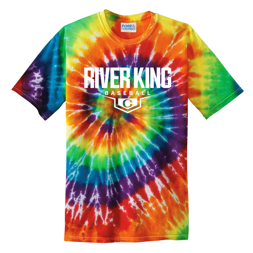 Clinton Baseball Unisex Essential Tie-Dye Tee-Rainbow