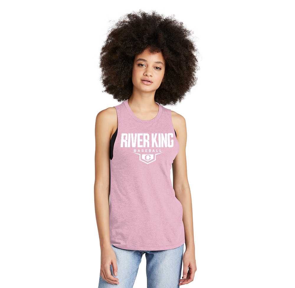 Clinton Baseball District Women’s Perfect Tri Muscle Tank-Wisteria Heather