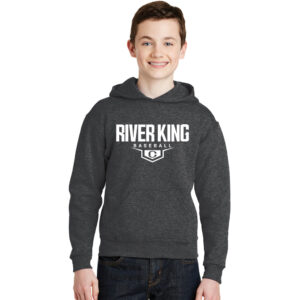 Clinton Baseball Youth Fleece Hooded Sweatshirt-Black Heather