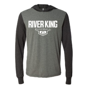 Clinton Baseball Unisex 4.2 Oz. Long-Sleeve Jersey Hoodie-Heather Dark Grey (S, L, XL, 2x)